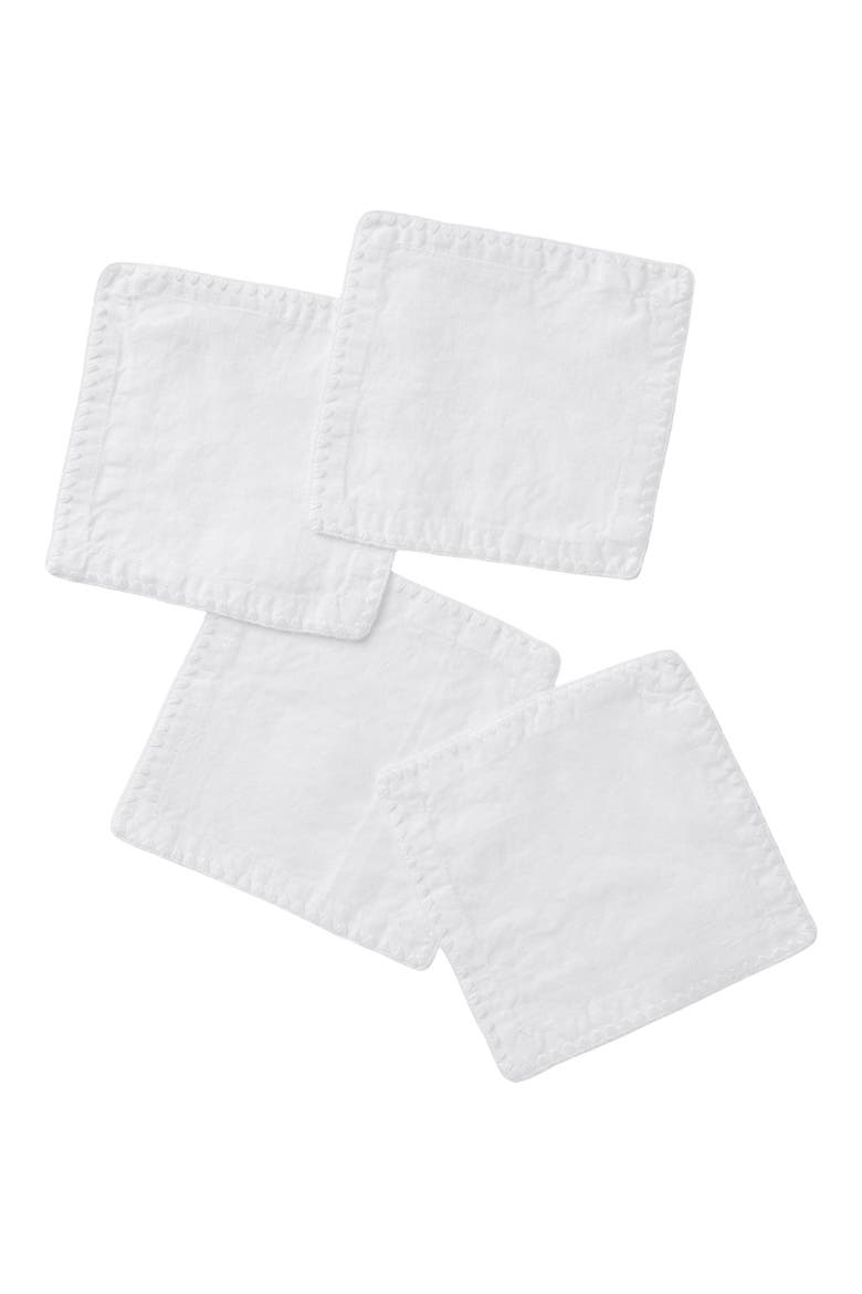 Olivos 4-Pack Organic Linen Napkins, Alternate, color, ALPINE WHITE