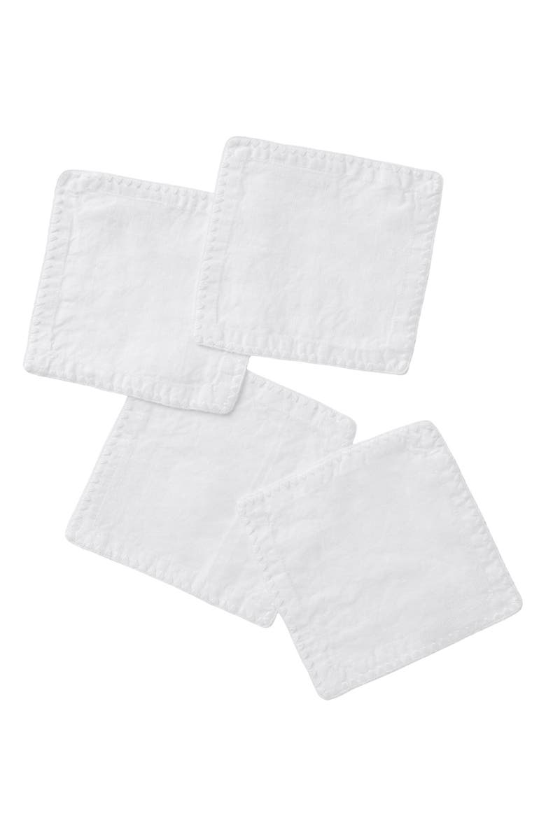 Coyuchi Olivos 4-Pack Organic Linen Napkins, Alternate, color, Alpine White