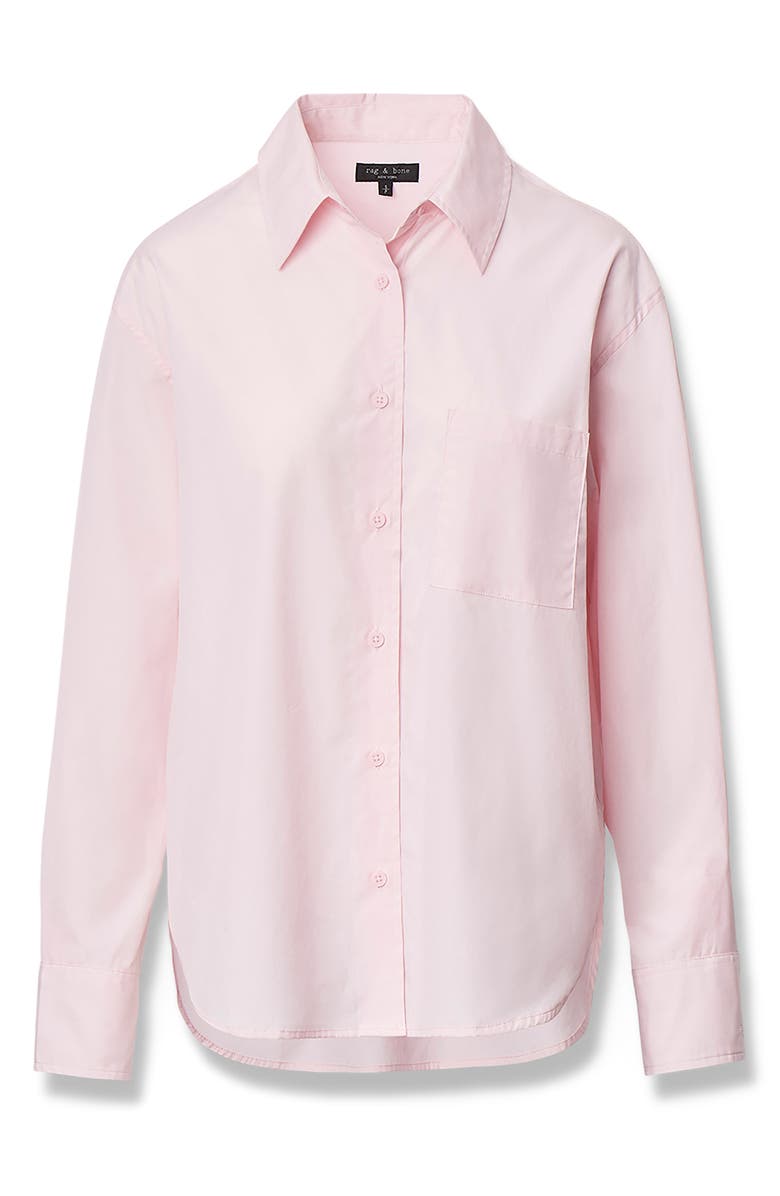 rag & bone Connie Cotton Poplin Button-Up Shirt, Alternate, color, Peony