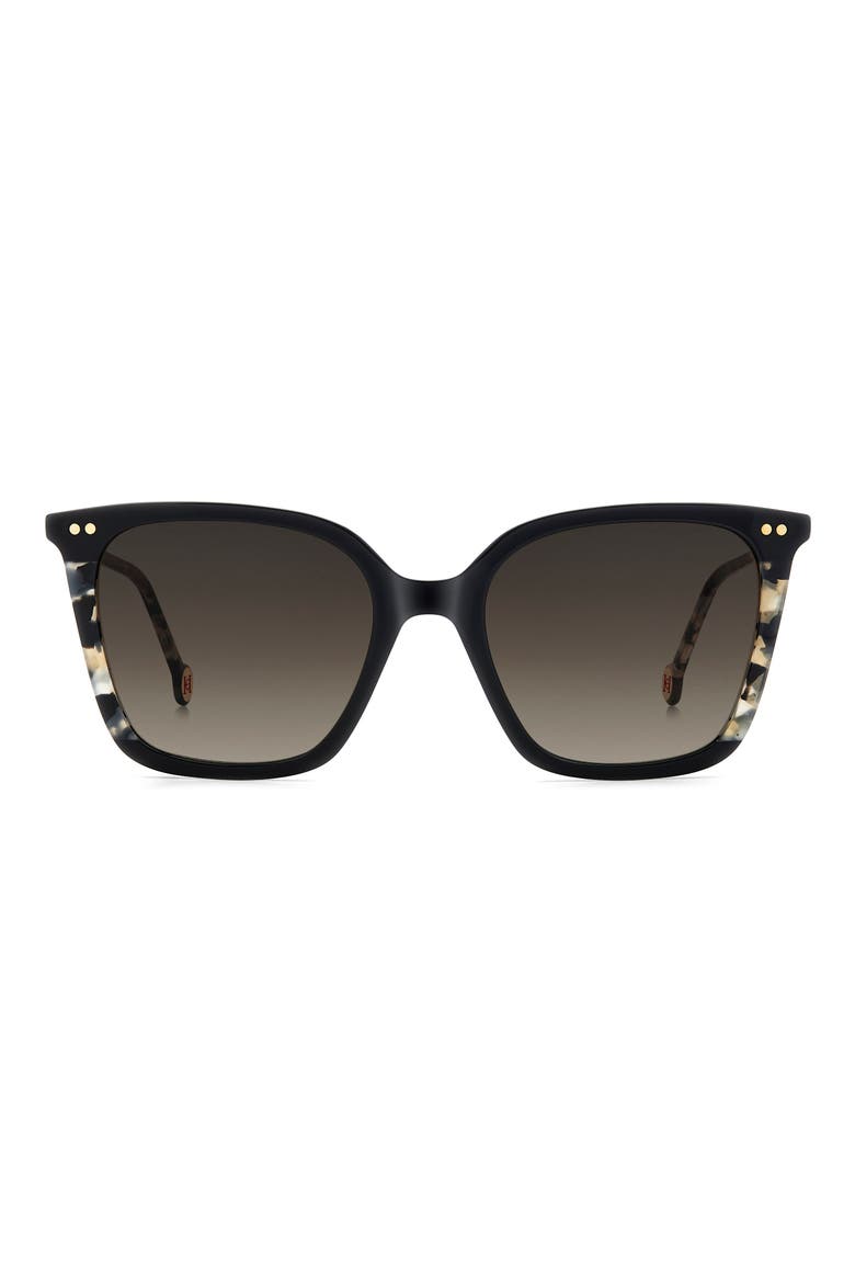 53mm Square Sunglasses, Main, color, BLACK HAVANA/ BROWN SF