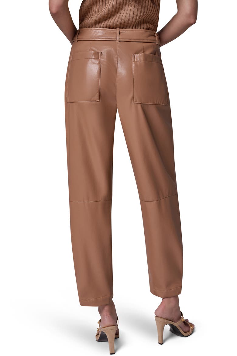Faux Leather Belted Cargo Pants, Alternate, color, CAMEL