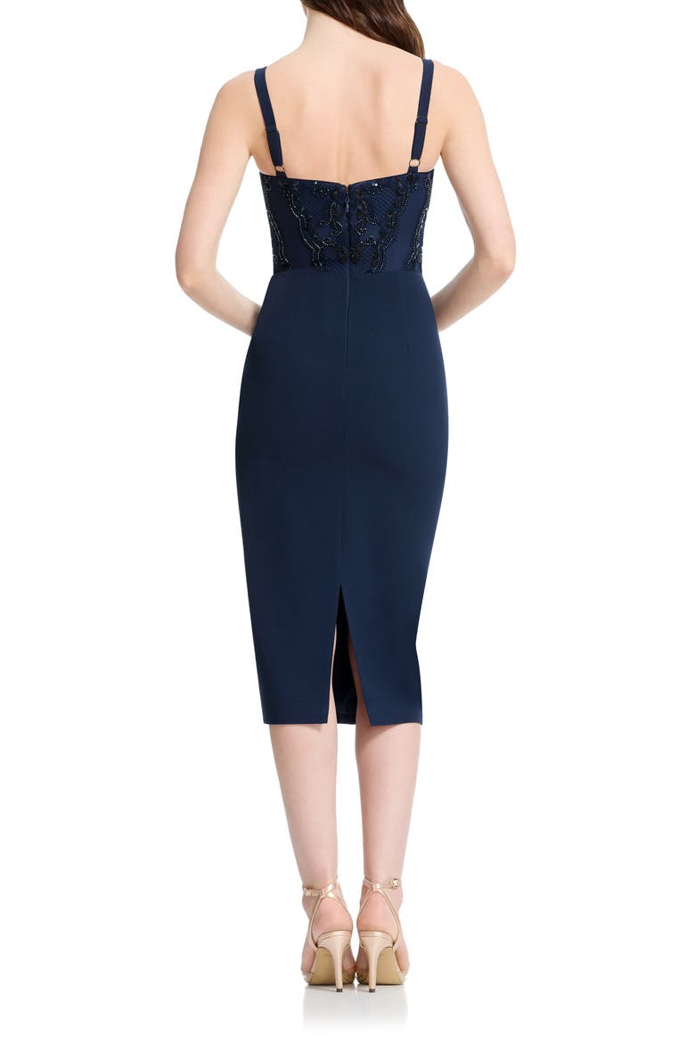 Silvia Embellished Bustier Cocktail Dress, Alternate, color, NAVY