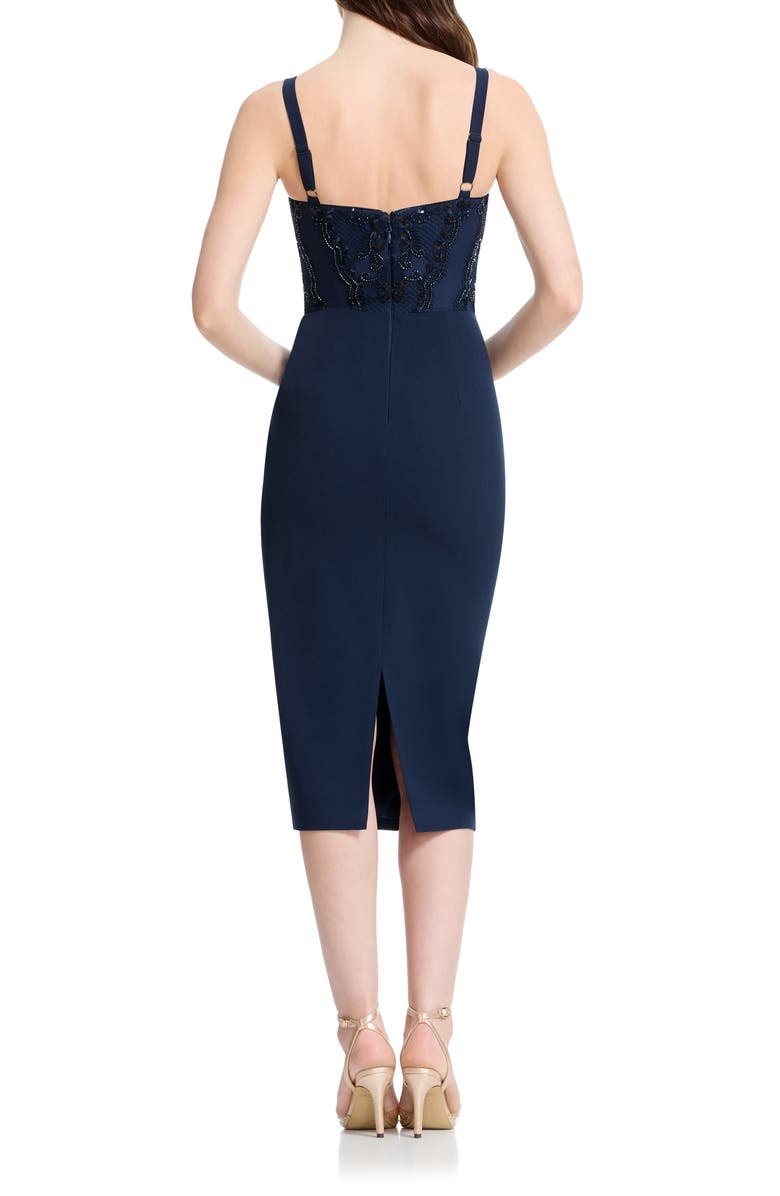 Dress the Population Silvia Embellished Bustier Cocktail Dress, Alternate, color, Navy