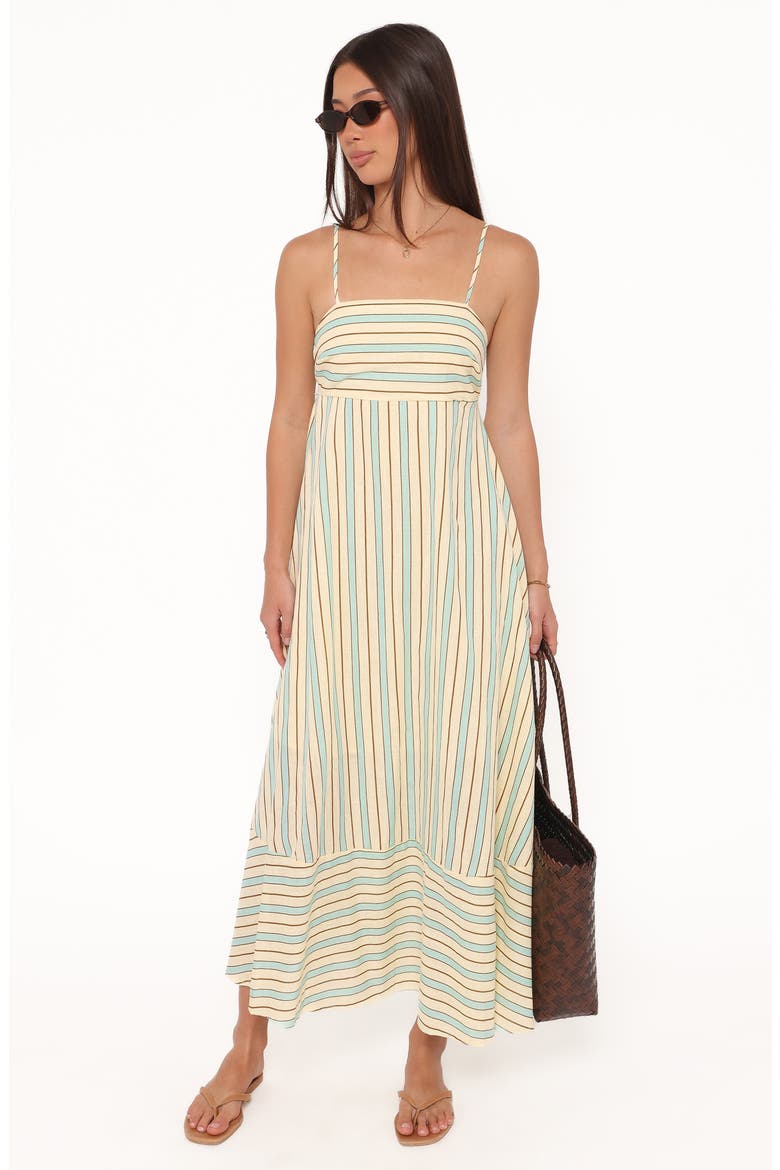Brea Striped Maxi Dress, Alternate, color, GREEN STRIPE