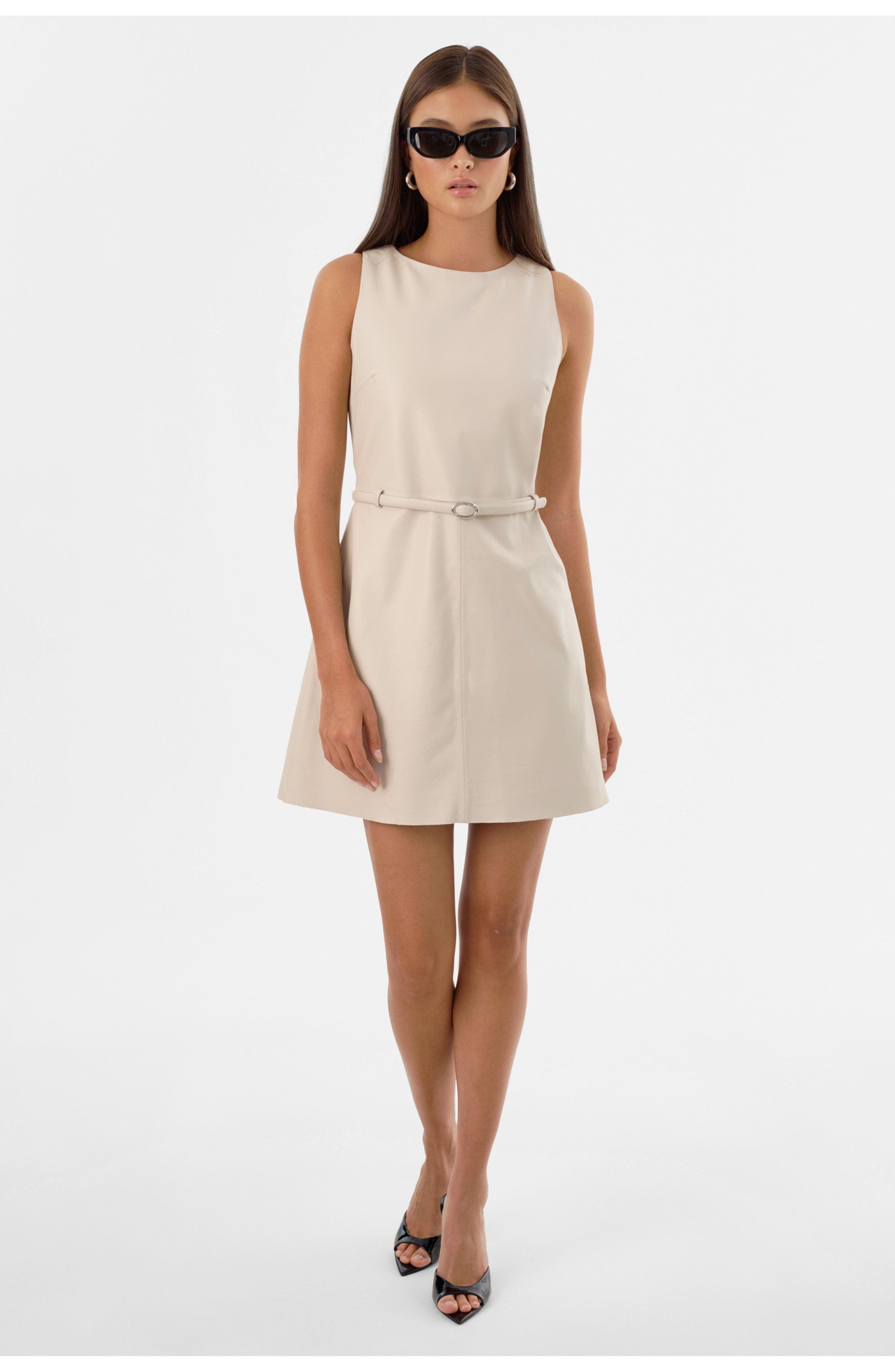 Hilma | Leather Shift Dress - image 4