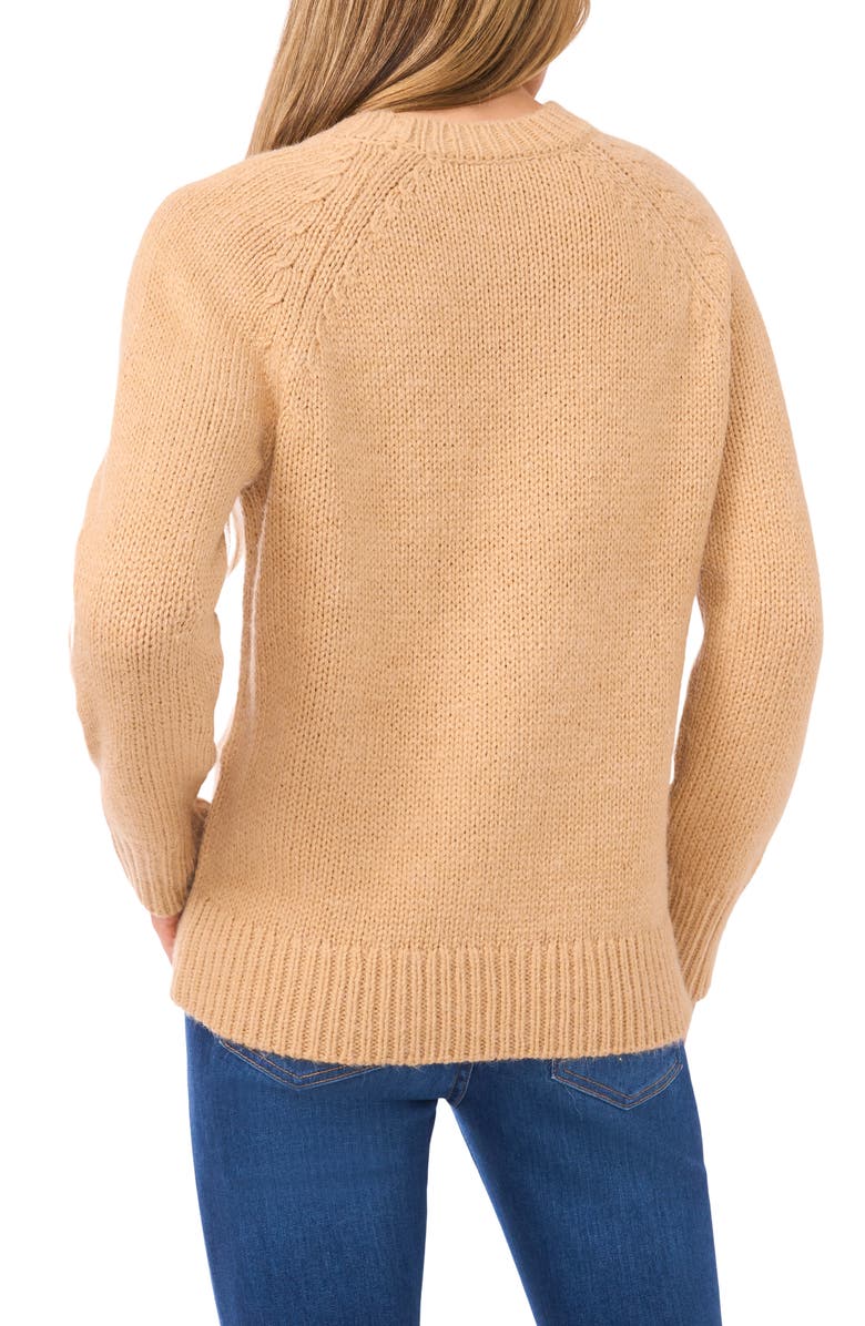 Halogen<sup>®</sup> Embroidered Floral Sweater, Alternate, color, Latte Heather