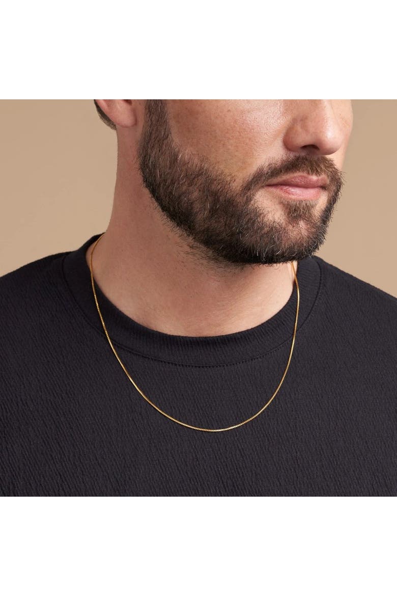Box Chain Necklace, Alternate, color, Gold 24k