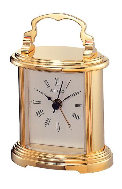 Peyton Gold-Tone Carriage Alarm Clock