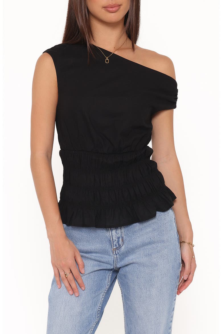 Lia One-Shoulder Top, Main, color, BLACK
