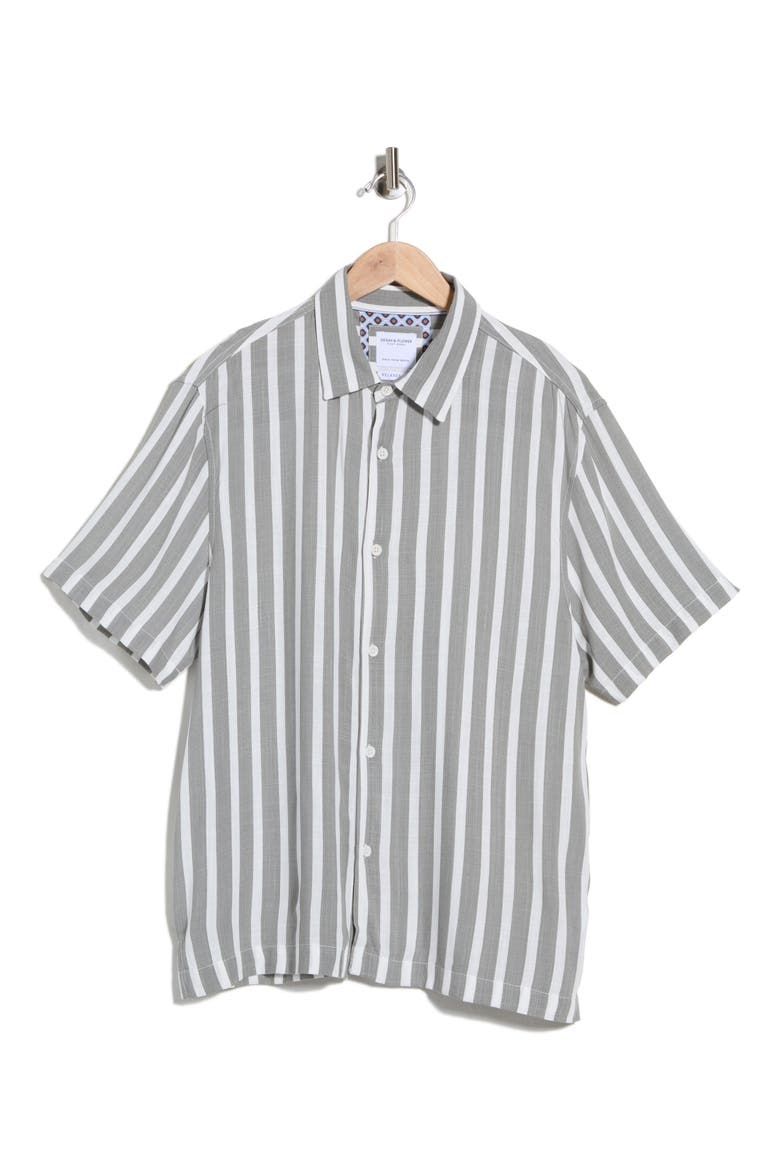 Stripe Short Sleeve Button-Up Shirt, Alternate, color, WHITE