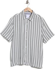 DENIM AND FLOWER Stripe Short Sleeve Button-Up Shirt