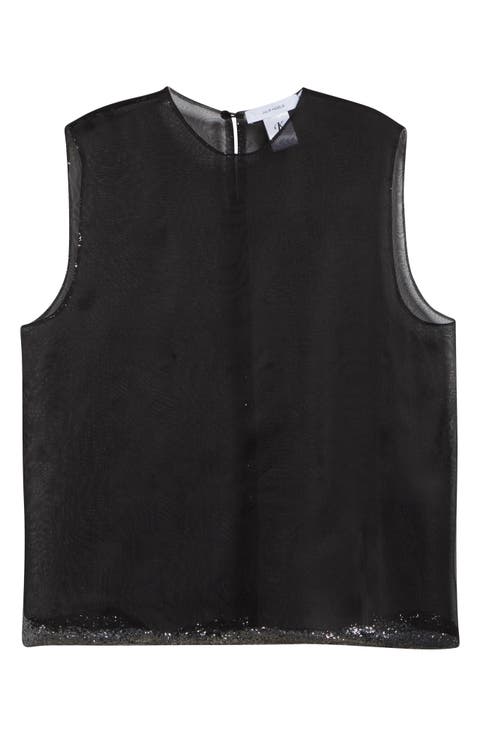 Glitter Edge Silk Organza Top