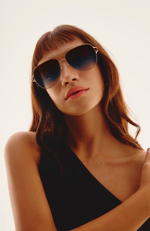 Quay High Key Twist 60mm Gradient Aviator Sunglasses In Blue