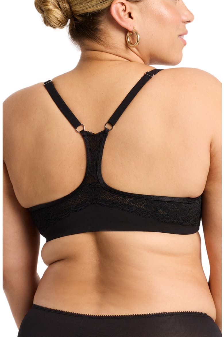 Racerback Lace T-Shirt Bra, Alternate, color, BLACK