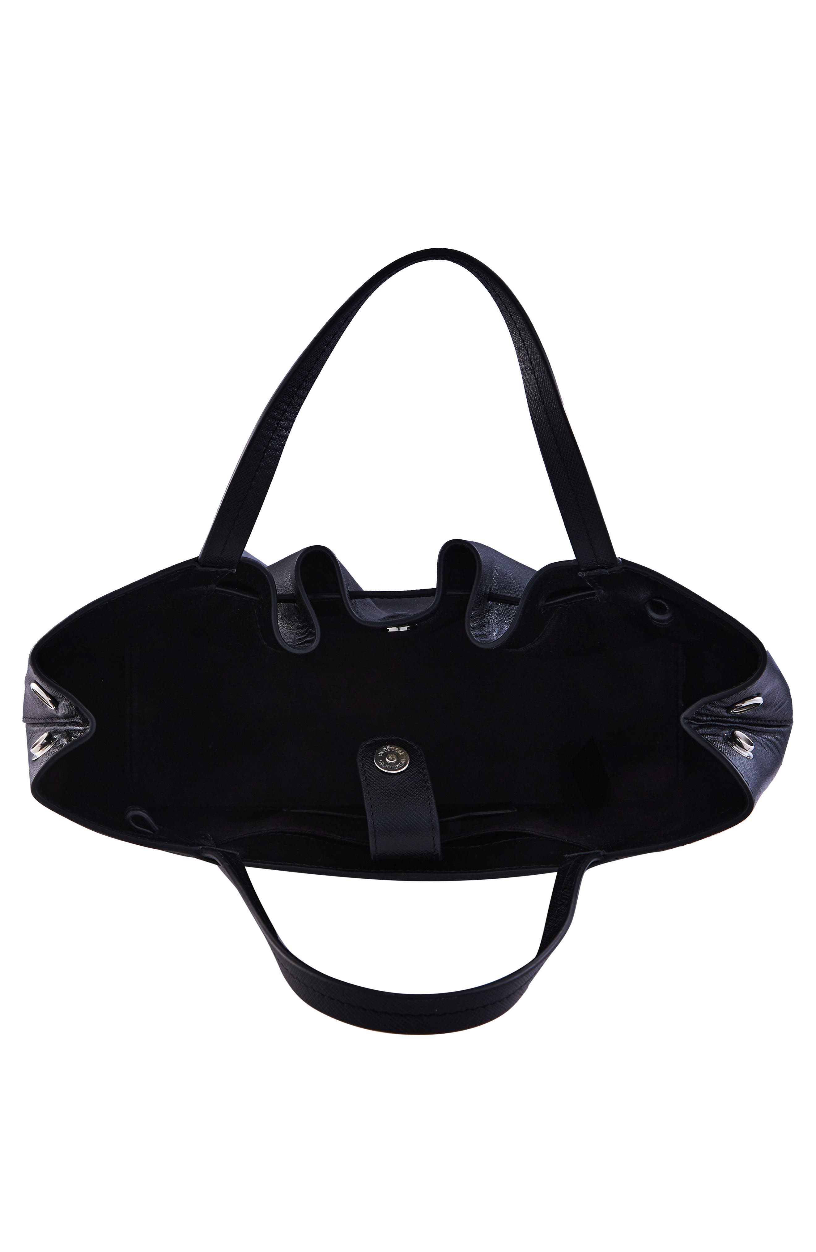 behno Katrina Pebble Leather Satchel, Alternate, color, Black