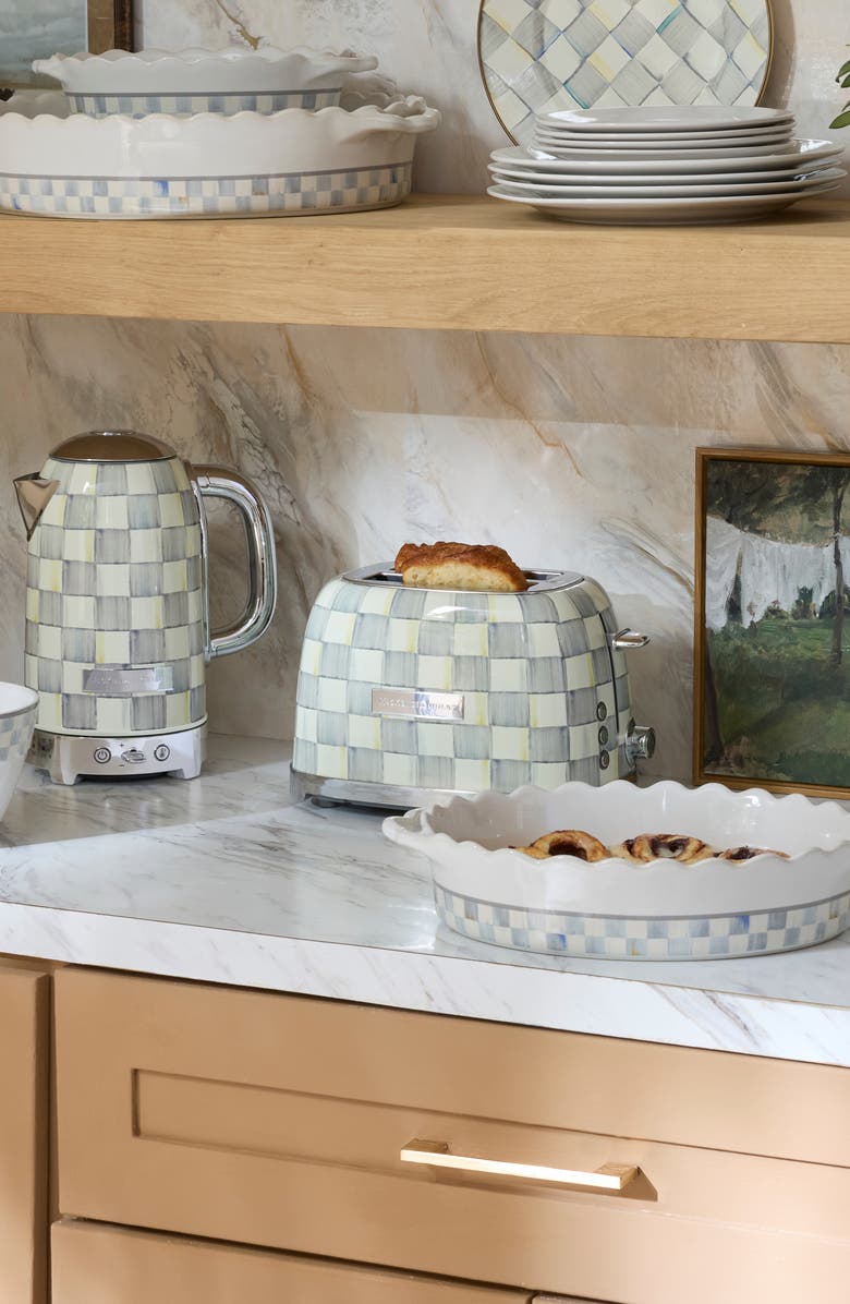 MACKENZIE CHILDS Sterling Check 2-Slice Toaster, Alternate, color, Sterling