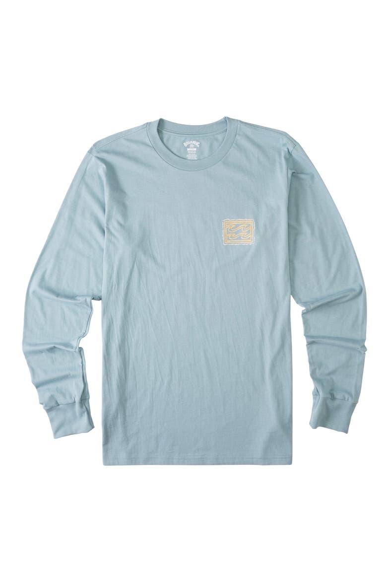 Crayon Wave Long Sleeve T-Shirt, Main, color, WASHED BLUE