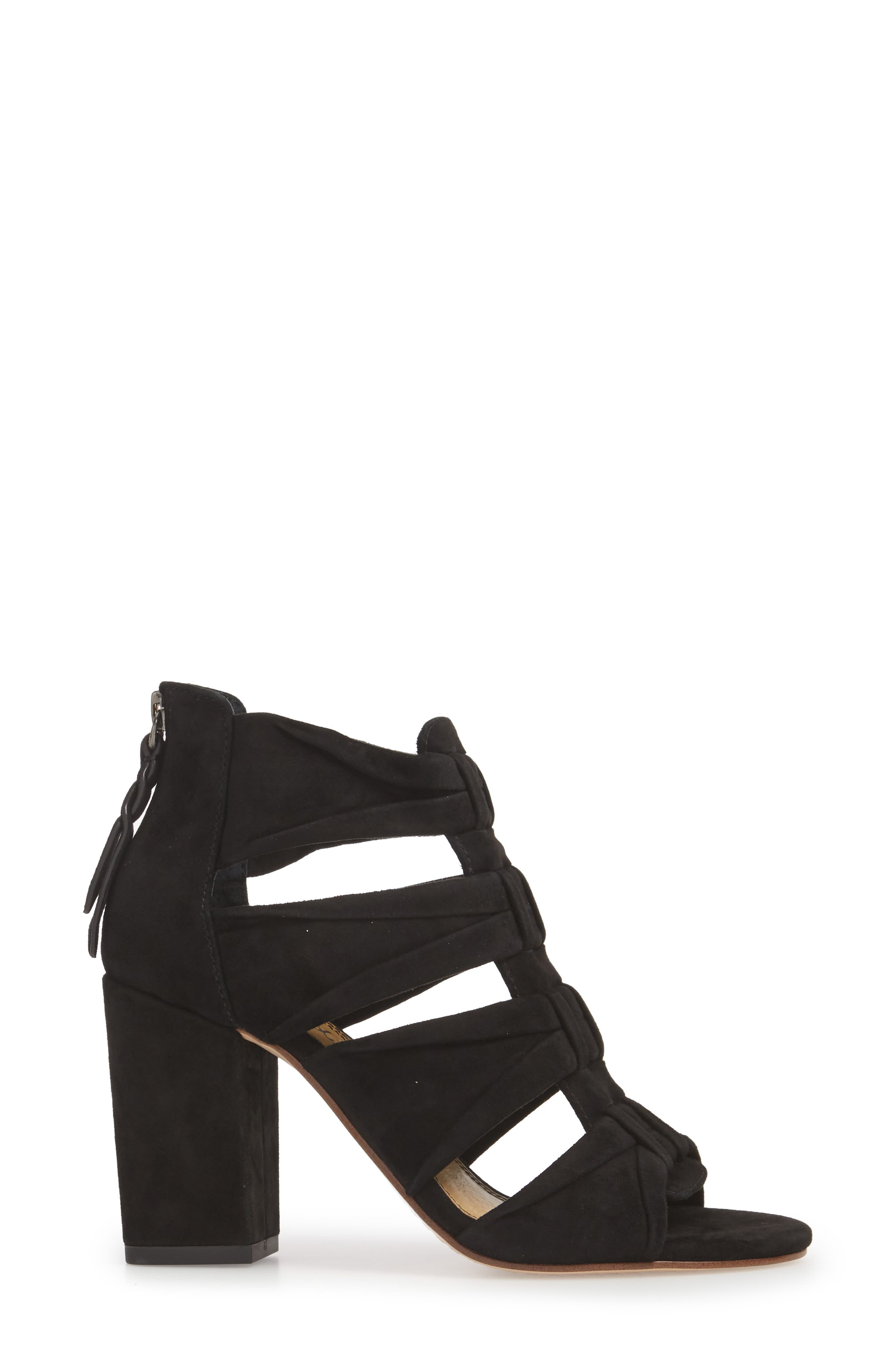Nando Block Heel Sandal, Alternate, color, BLACK SUEDE