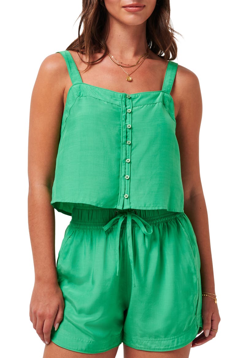 Savanna Button-Up Tank, Main, color, GREENBRIAR