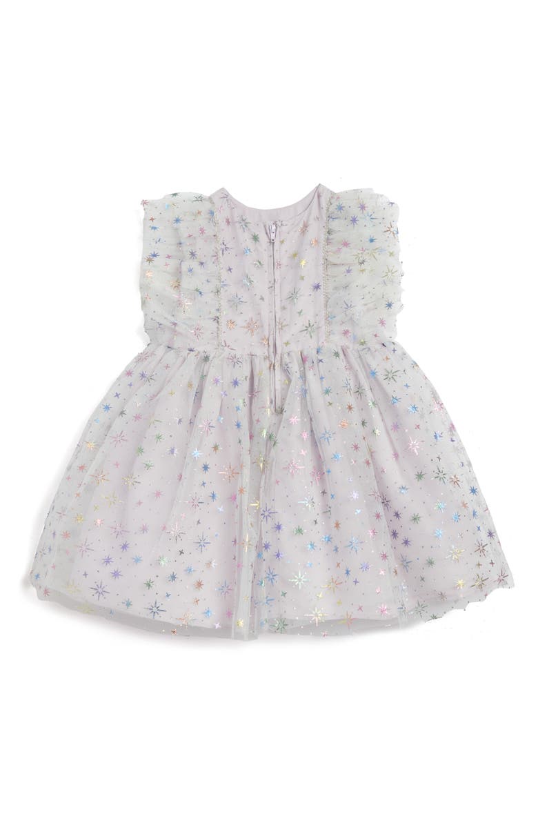 Pippa & Julie Kids' Fallon Glitter Star Sleeveless Tulle Dress, Alternate, color, Lilac