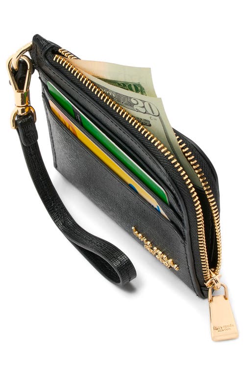 Kate Spade Devin Saffiano Leather Coin Card Case Wristlet In Black