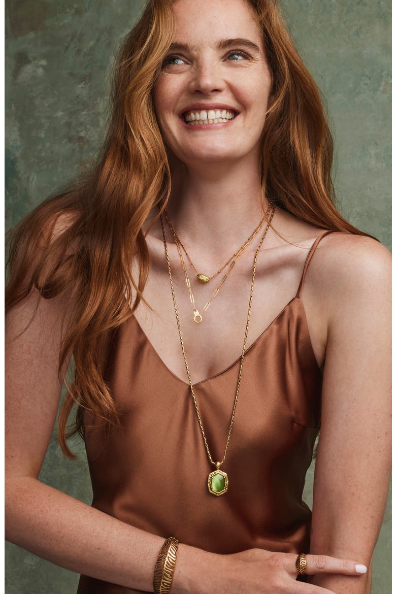 Daphne Frame Stone Pendant Necklace, Alternate, color, GOLD NATURAL MOTHER OF PEARL