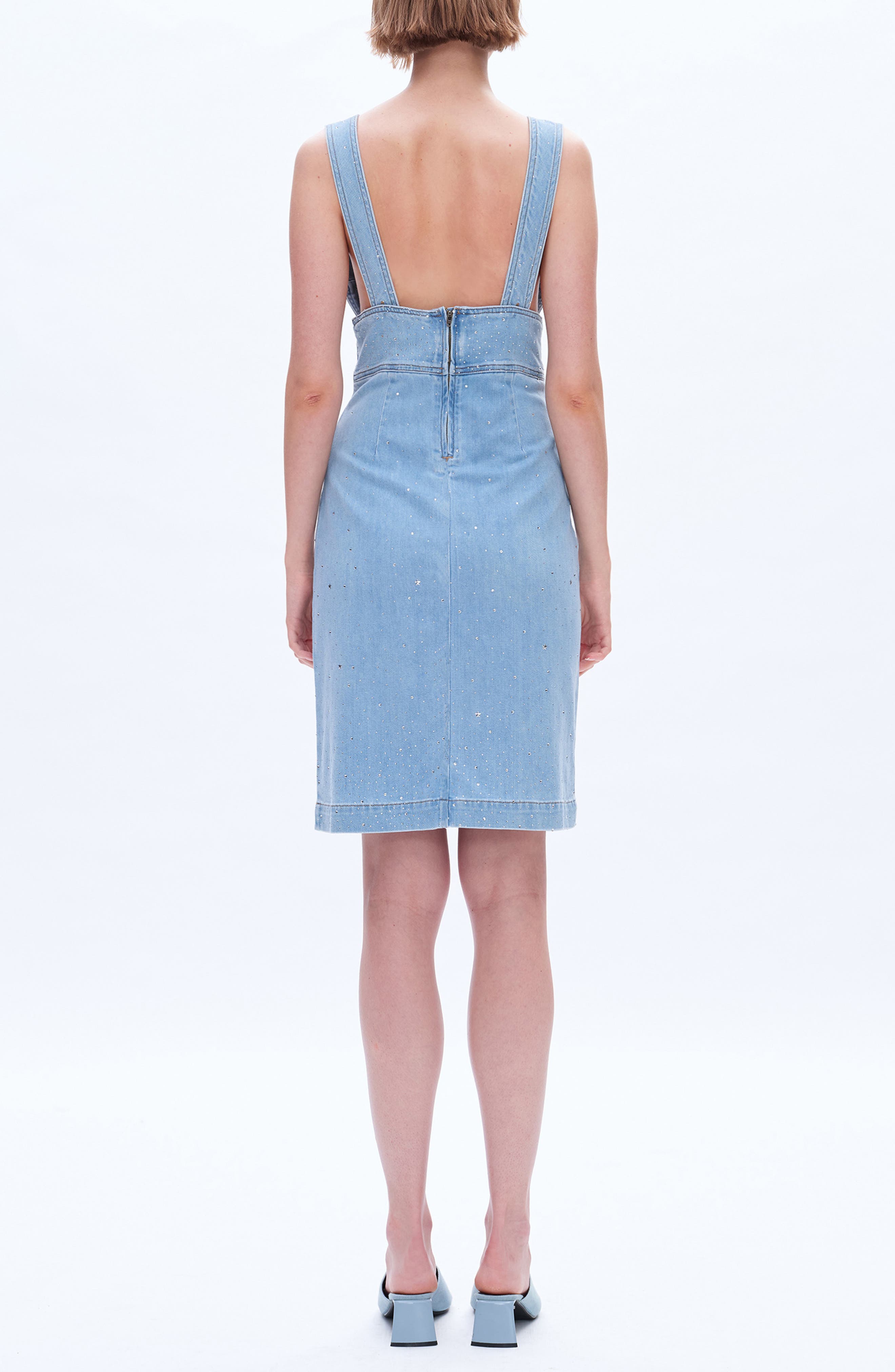 Rhinestone Denim Dress - image 2