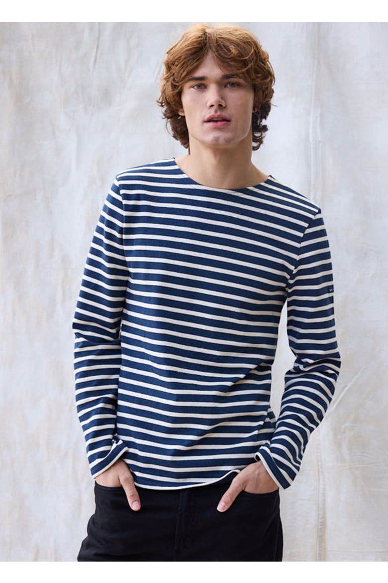 MERIDIEN MODERNE - Original Heavyweight Breton Shirt, Main, color, navy/ecru