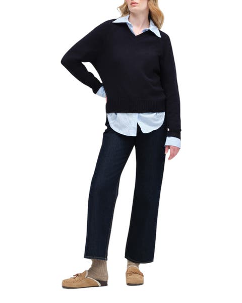 Wool-cashmere Shallow V-neck Sweater