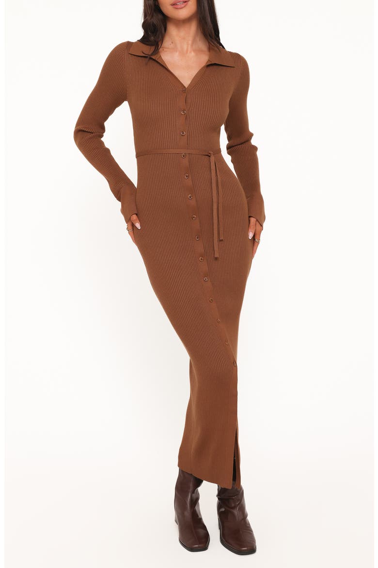 Kadi Maxi Sweater Dress, Main, color, BROWN