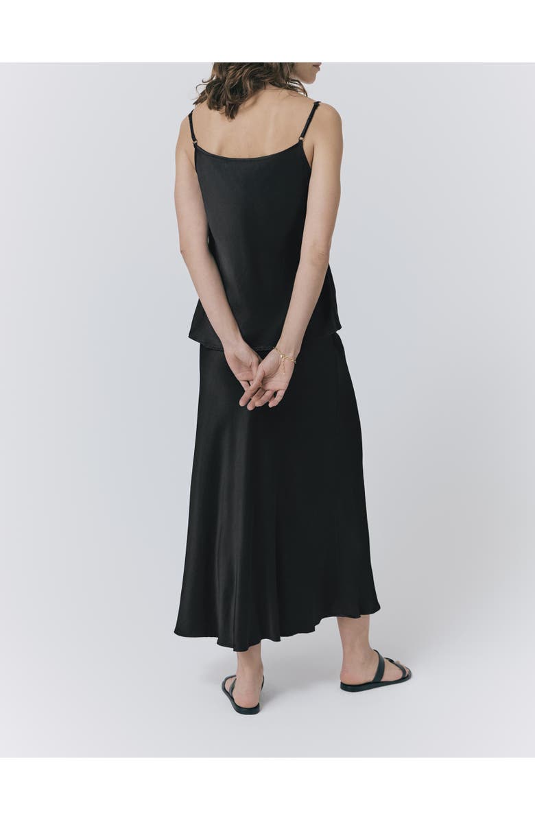 Ghost London Luna Satin Slip Skirt, Alternate, color, Black