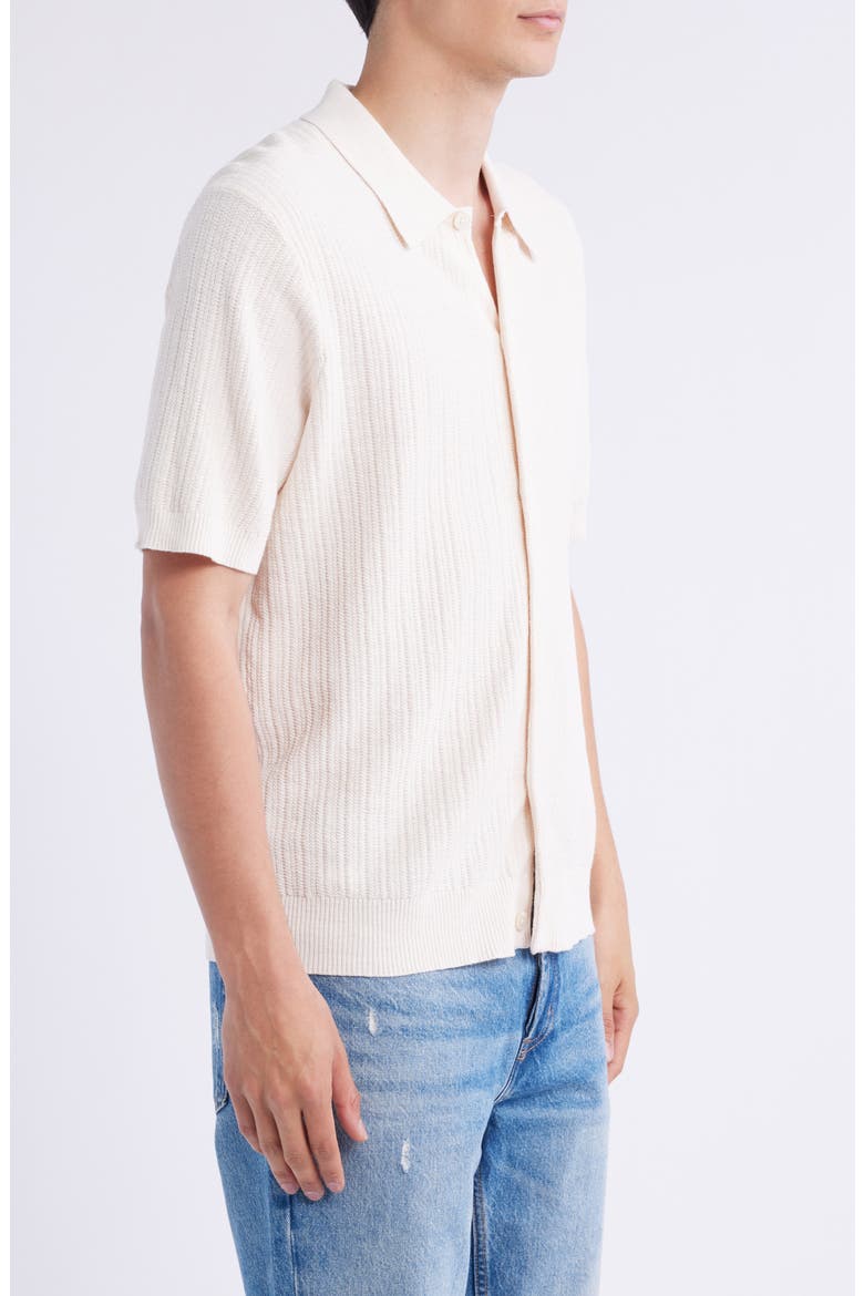 Nolan 6695 Organic Cotton Polo Cardigan, Alternate, color, ECRU