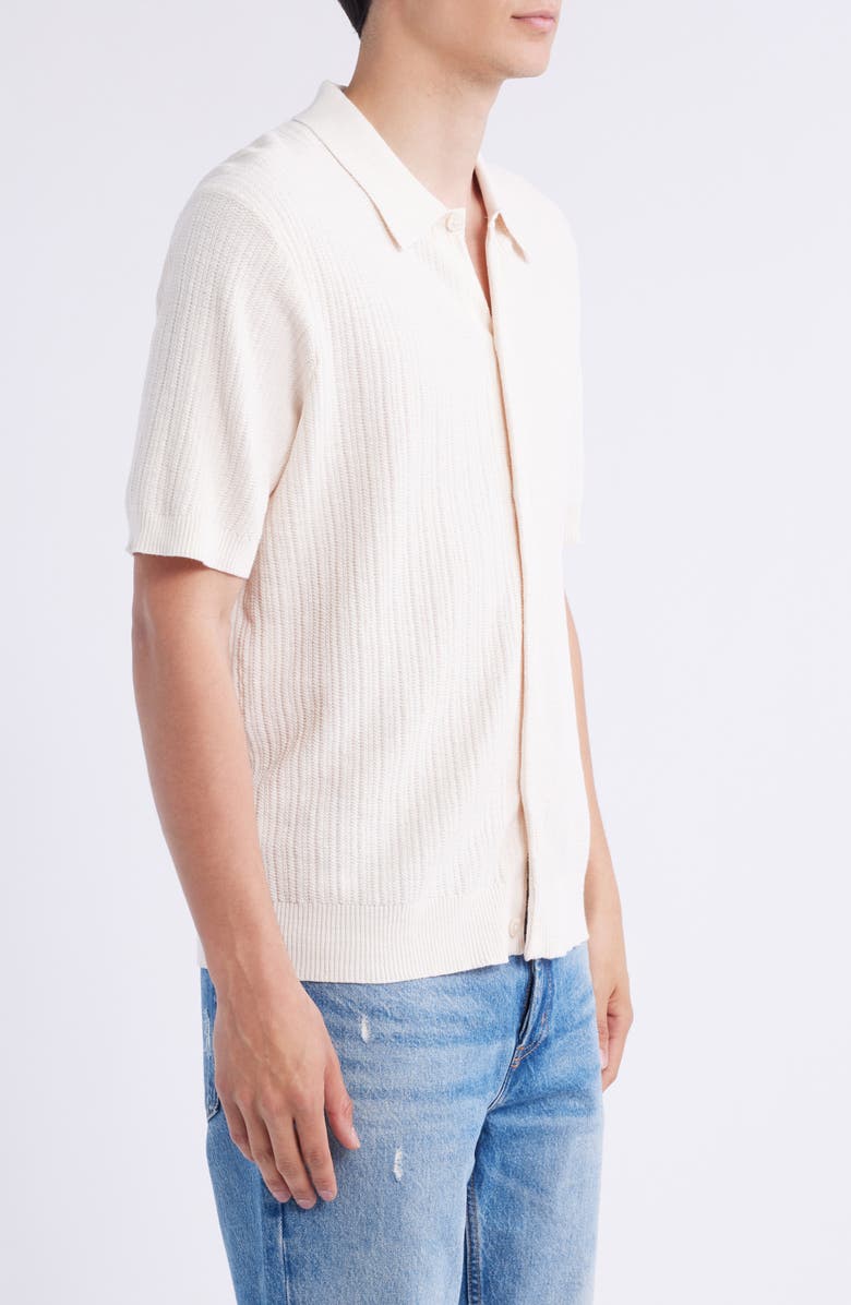 NN07 Nolan 6695 Organic Cotton Polo Cardigan, Alternate, color, Ecru