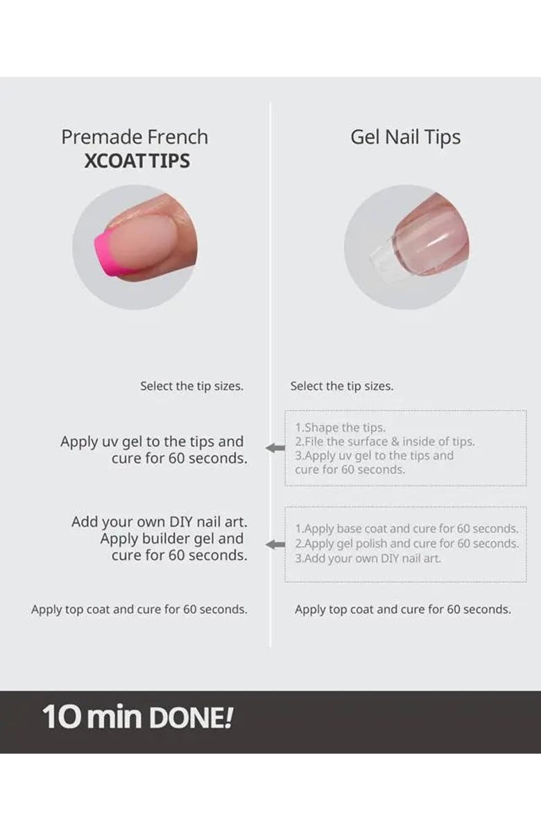 Btartboxnails Soft Gel Nail Tips XCOATTIPS<sup>®</sup> French - Glitter Base Collection, Alternate, color, Extra Short Square