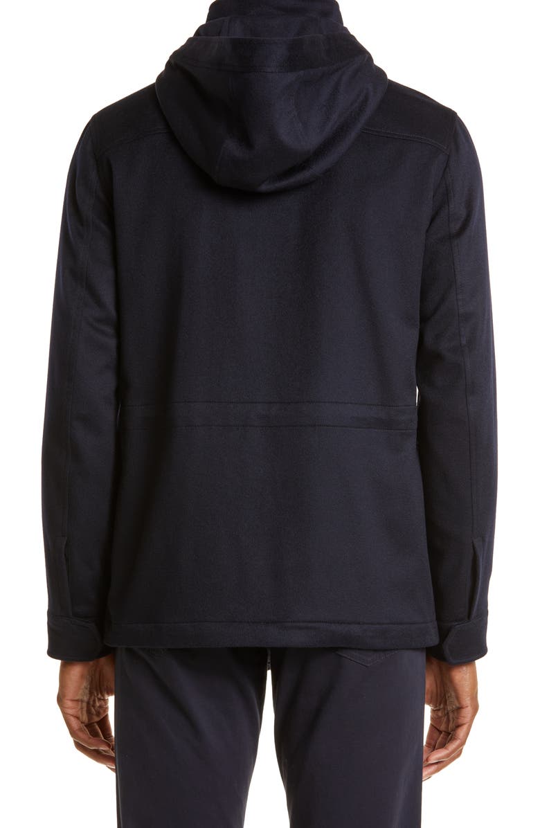 ZEGNA Oasi Cashmere Lite Hooded Jacket, Alternate, color, Navy