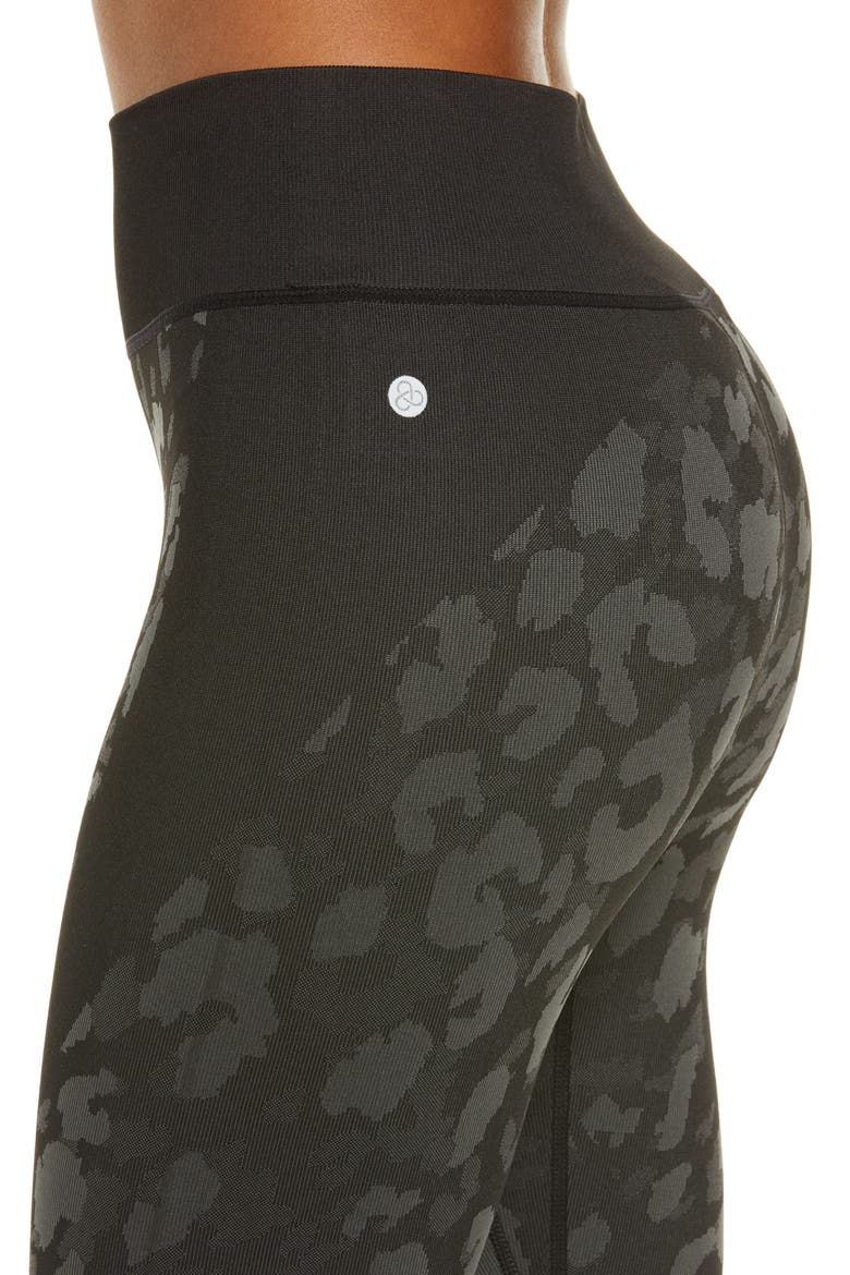 Cozy Patterned Baselayer Leggings, Alternate, color, BLACK
