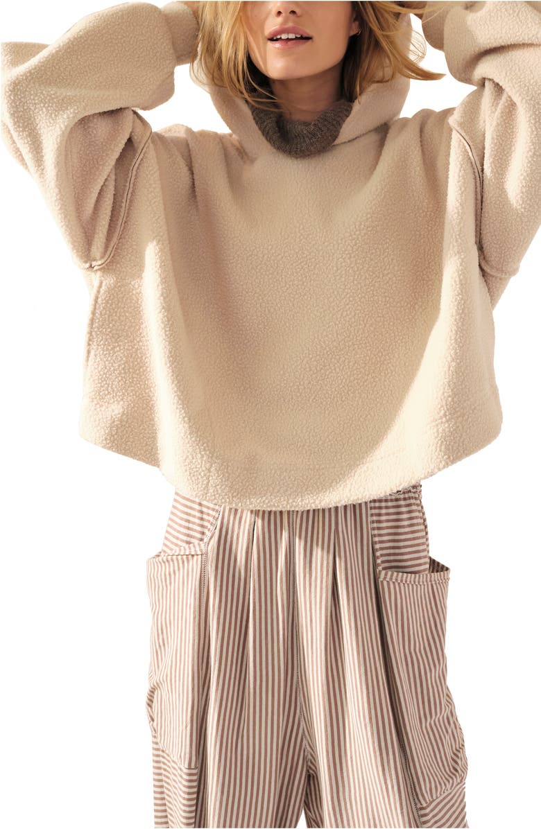 Free People Nebraska Faux Shearling Hoodie, Main, color, 