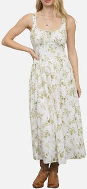 Blu Pepper Eyelet Sleeveless Maxi Dress