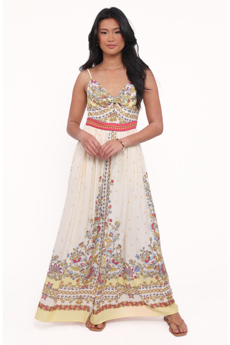 Caelia Print Sleeveless Maxi Dress, Alternate, color, YELLOW MULTI