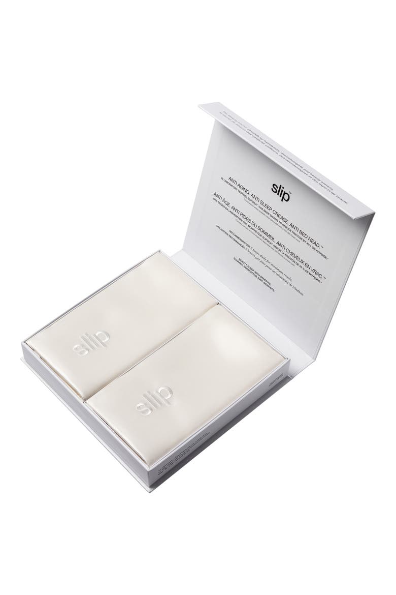 Set of 2 Silk King Pillowcases $280 Value, Alternate, color, WHITE