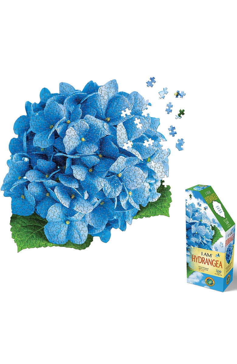 Madd Capp I Am Hydrangea 350 Piece Puzzle Floral Shaped Jigsaw, 22 X 22, Main, color, Multicolored