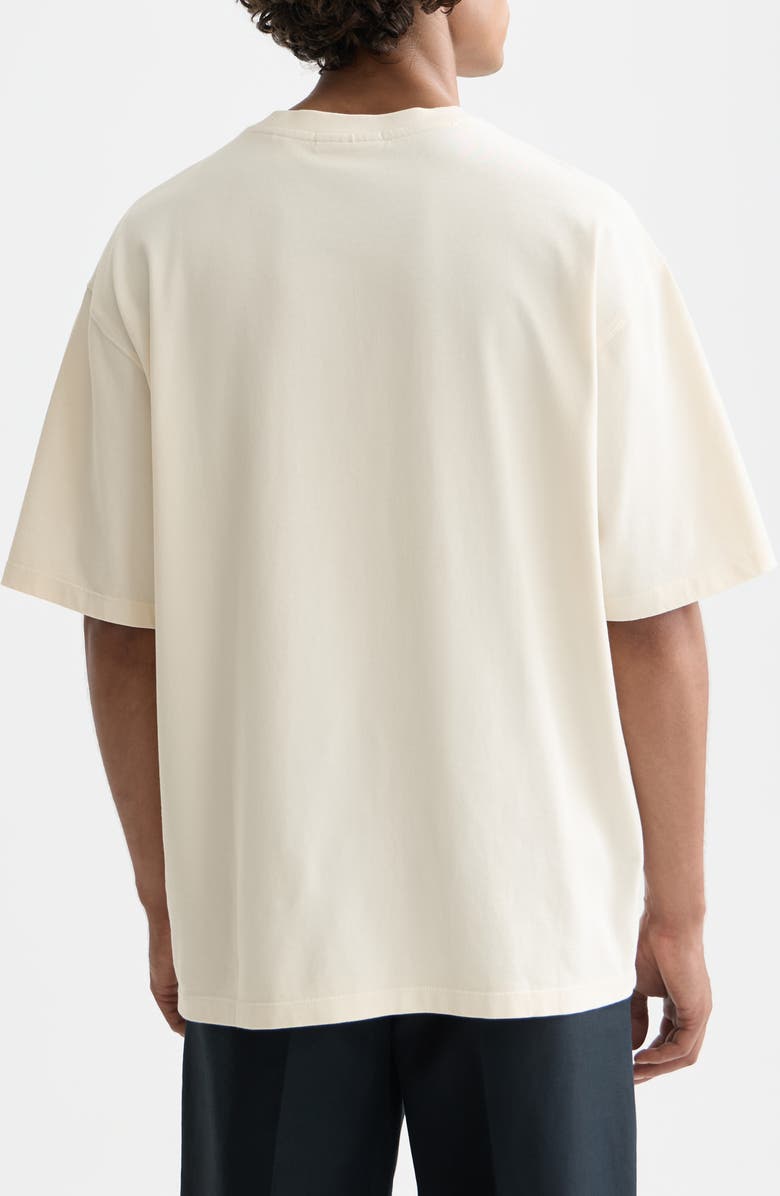 Scotch & Soda Cross-Stitched Artwork Cotton T-Shirt, Alternate, color, Eggnog