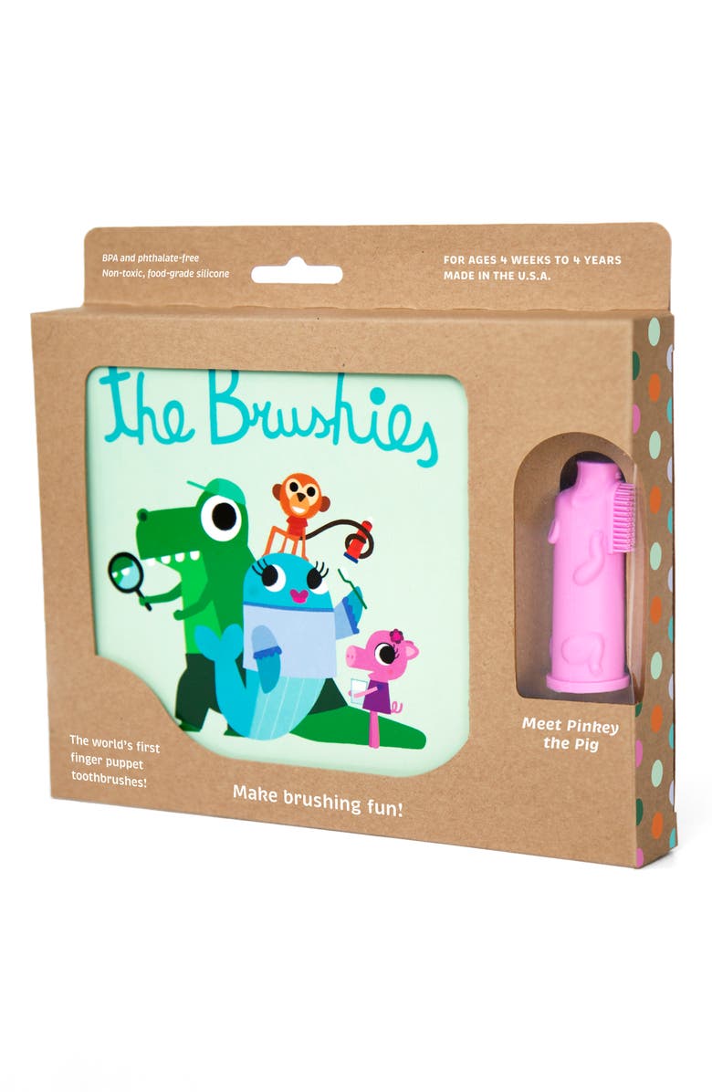Babiators The Brushies Finger Toothbrush & Book Set, Alternate, color, Pink