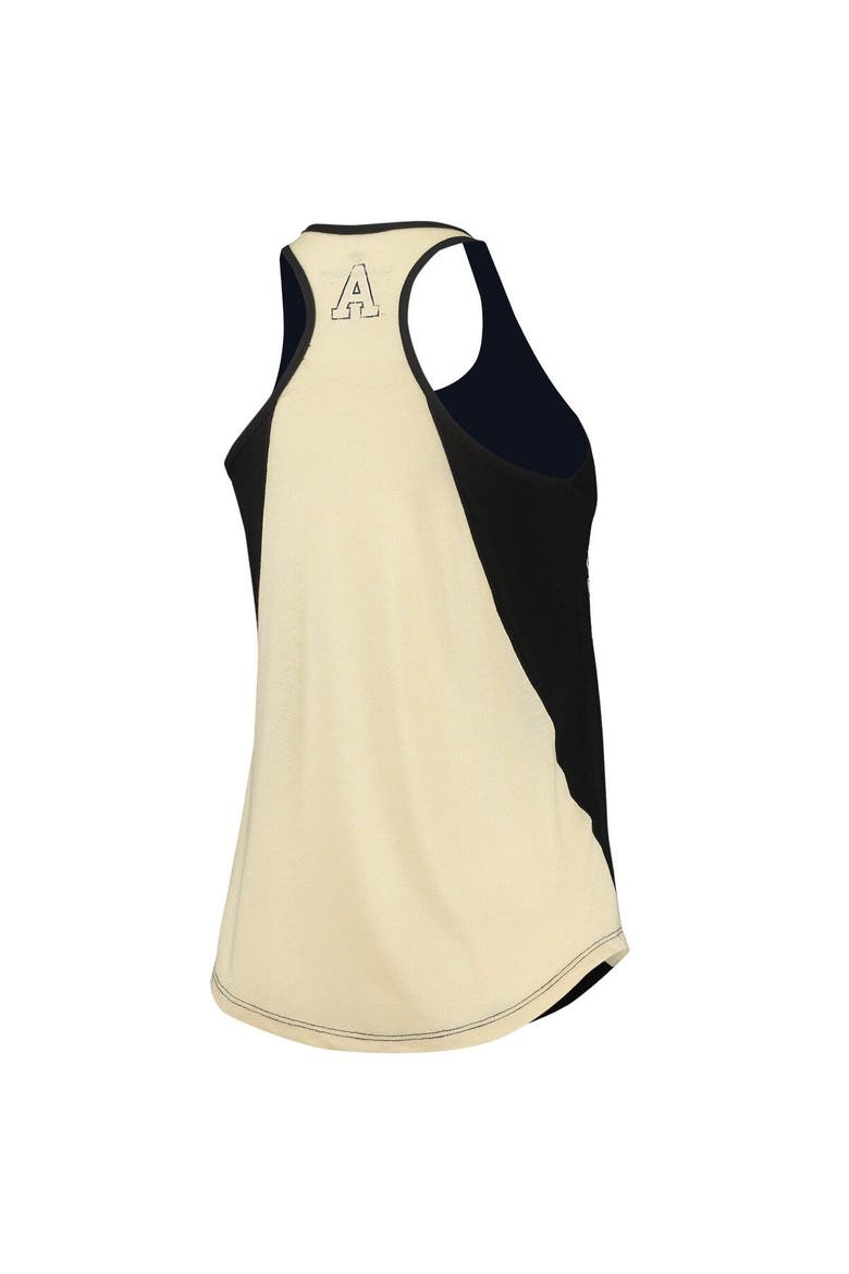 Women's Colosseum Black/Gold Army Black Knights George Glass 2-Hit Scoop Neck Racerback Tank Top, Alternate, color, Black