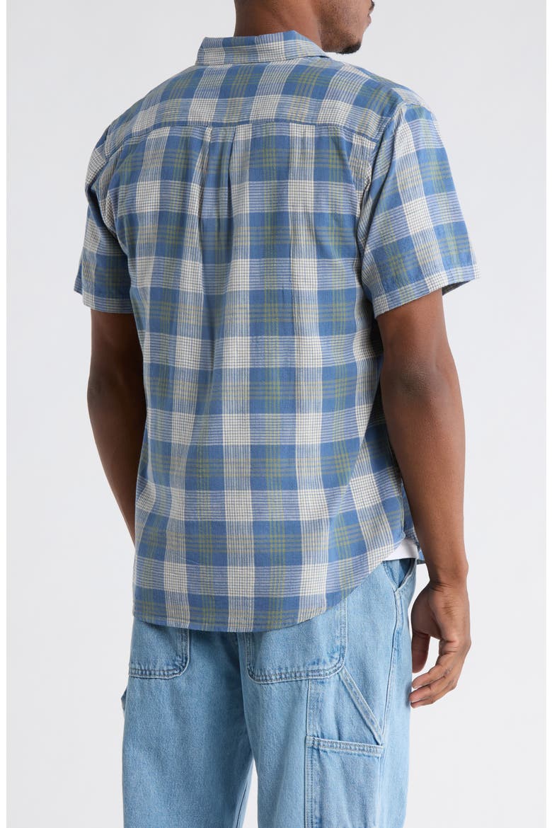 San Gabriel Plaid Short Sleeve Button-Up Shirt, Alternate, color, BLUE MULTI PLAID