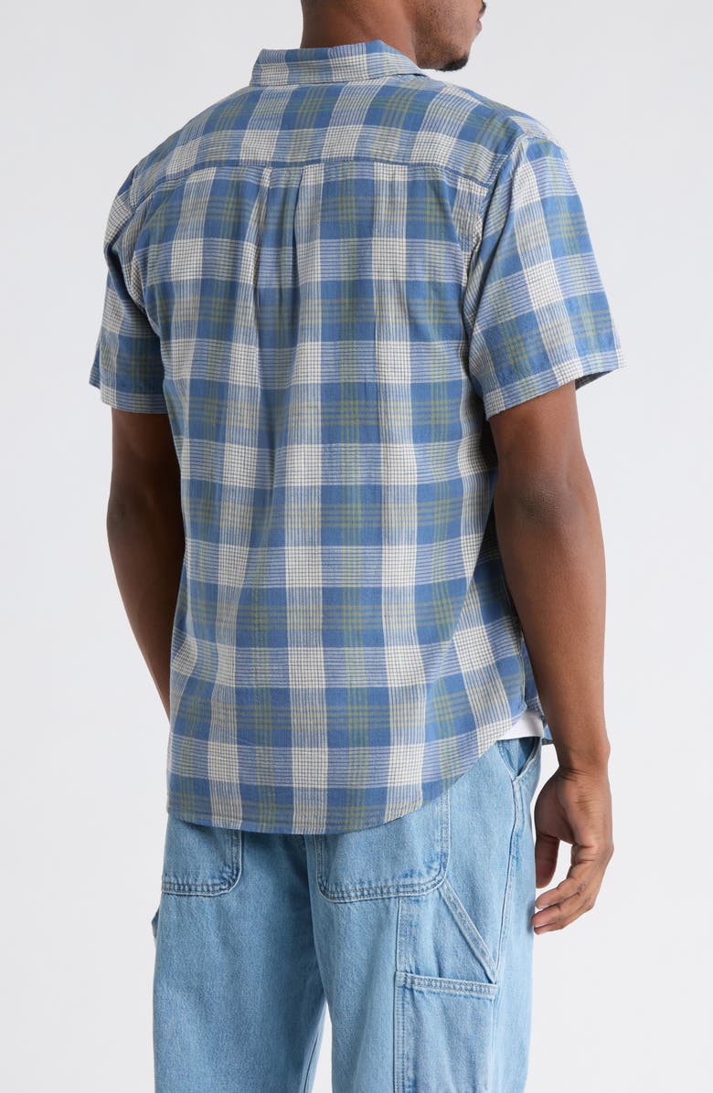 Lucky Brand San Gabriel Plaid Short Sleeve Button-Up Shirt, Alternate, color, Blue Multi Plaid