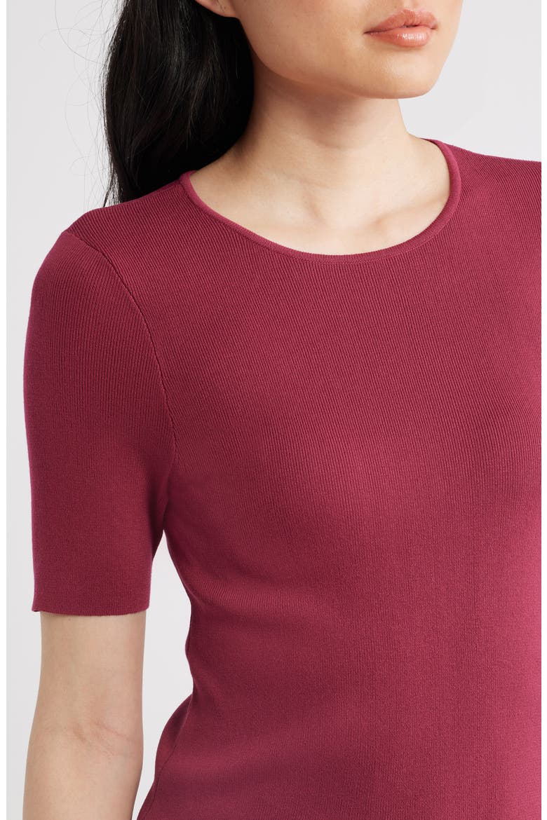 Short Sleeve Sweater, Alternate, color, BERRY BLISS