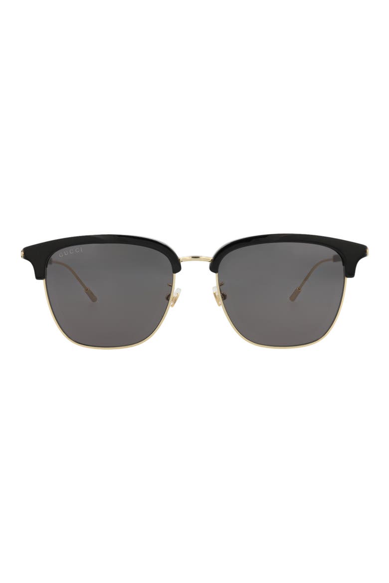 56mm Square Sunglasses, Main, color, BLACK GOLD GREY
