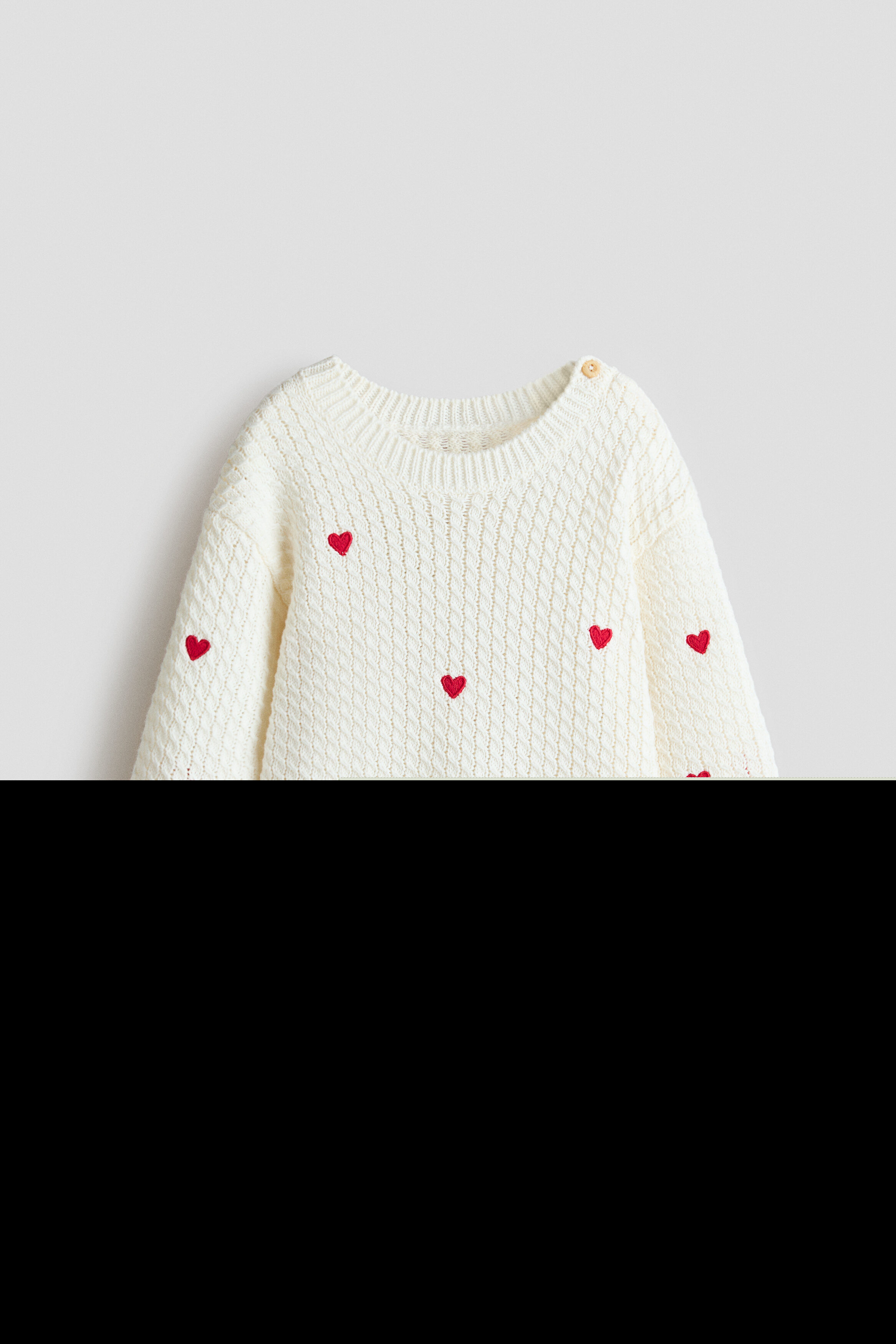H&M Cotton Jumper, Alternate, color, Cream/Hearts