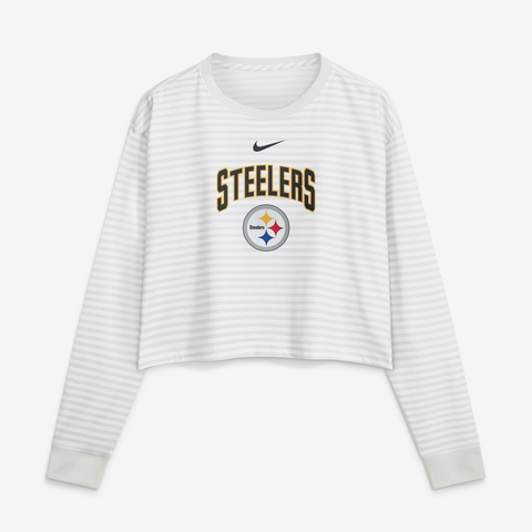 Women's Nike White Pittsburgh Steelers Loose Fit Crop Top